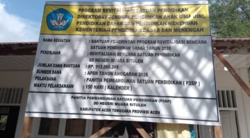Revitalisasi Pembangunan SD Negeri Muara Situlen Akibat Bencana