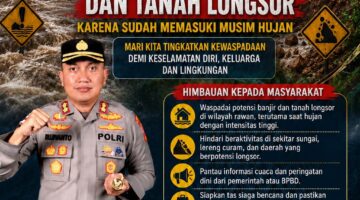 Keselamatan Hal Yang Utama, Kapolres Agara Himbau Masyarakat Siaga Banjir dan Longsor